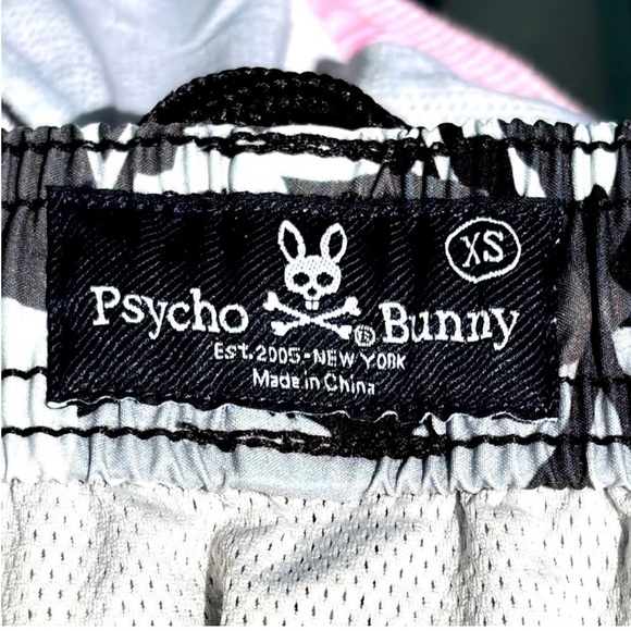 Psycho Bunny Mens Chuck All Over Print Swim Trunk in Black/Gray Camo Men's SZ XS - Picture 5 of 6